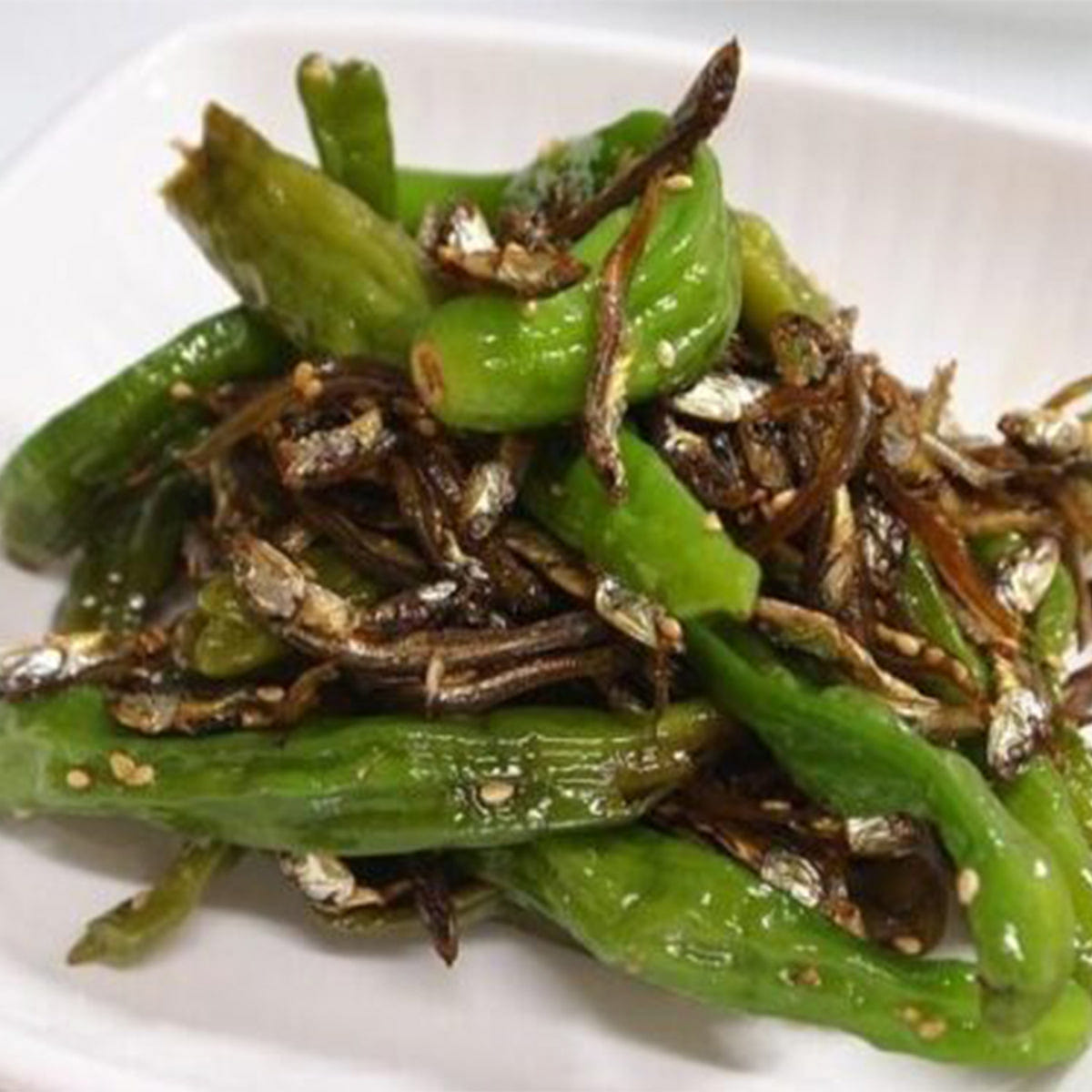 Stir fried Anchovy w. Shishito Peppers 6.5 oz