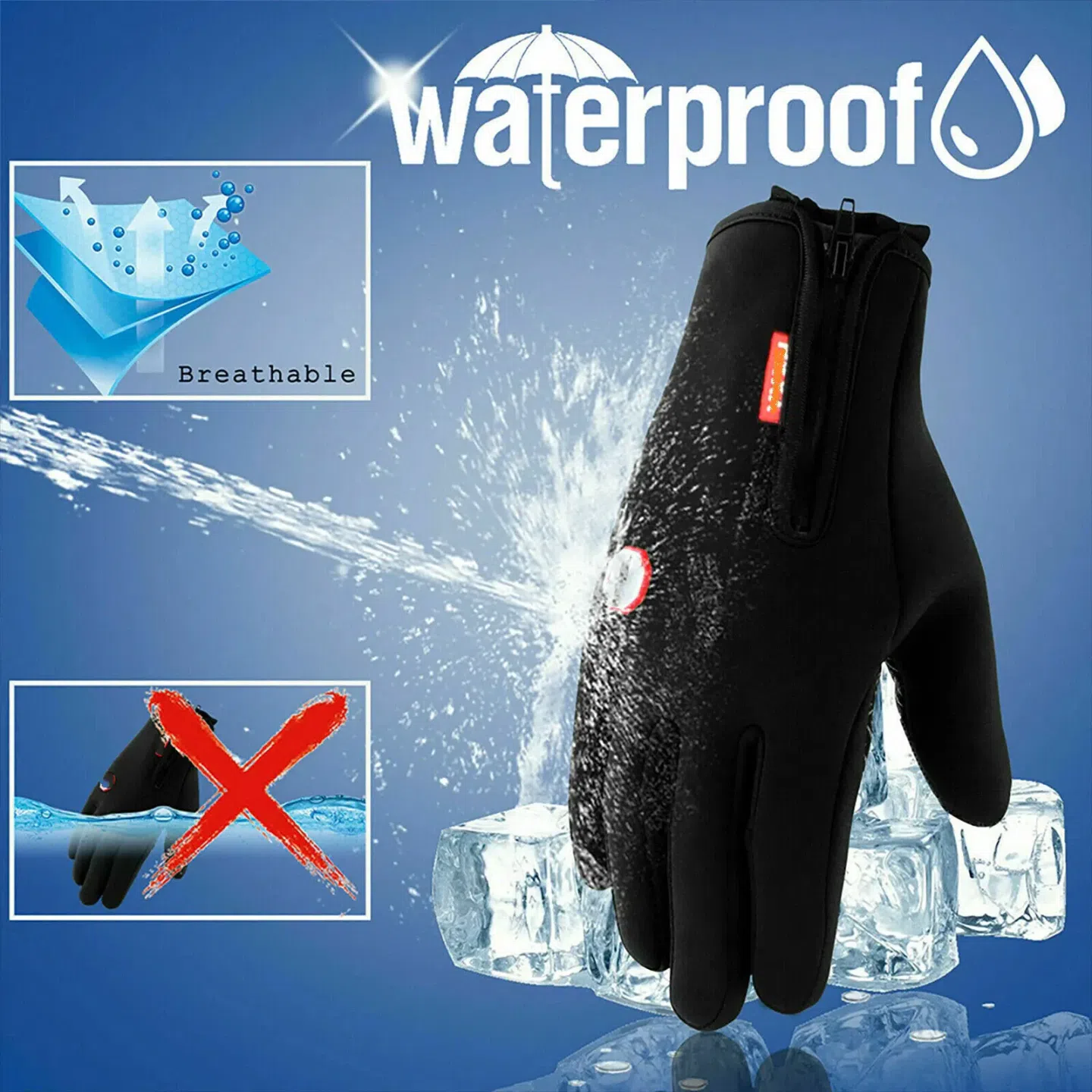 Thermal Windproof Waterproof Winter Gloves Touch S 1 box