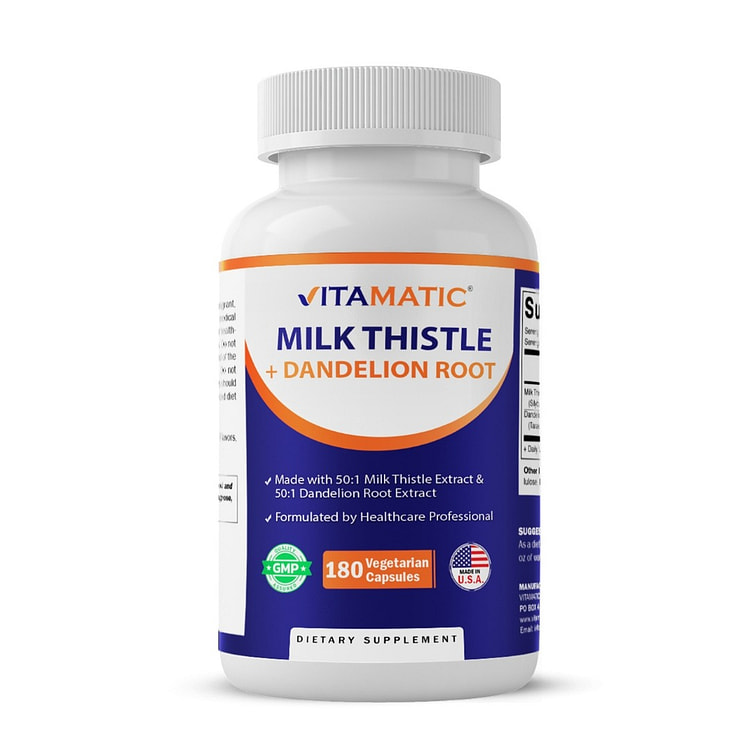 Milk Thistle with Dandelion Root - 180 Capsules
