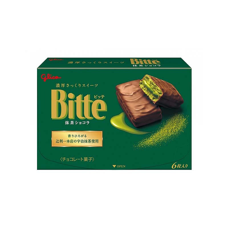 Glico Bitte Matcha Chocolate Pie 6pcs 1 each