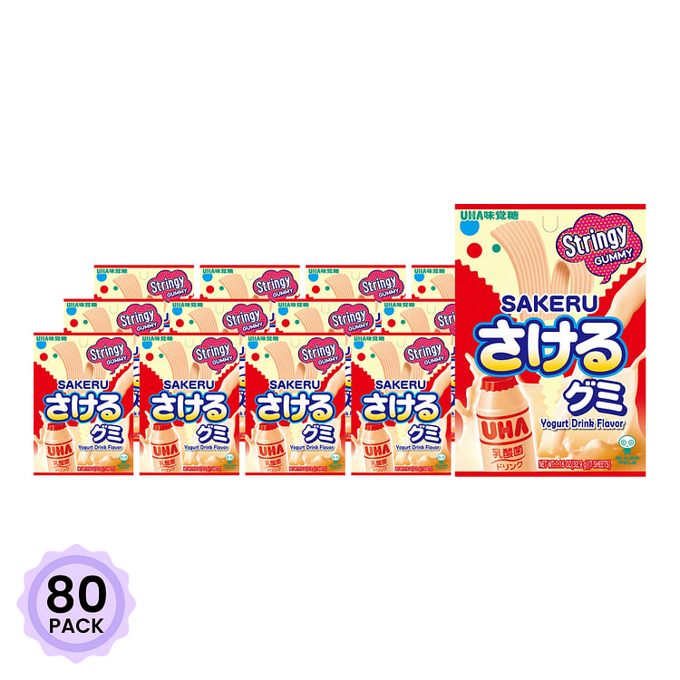 UHA Saker String Chewing Candy Yogurt Flavor 1.16 盎司*80 包