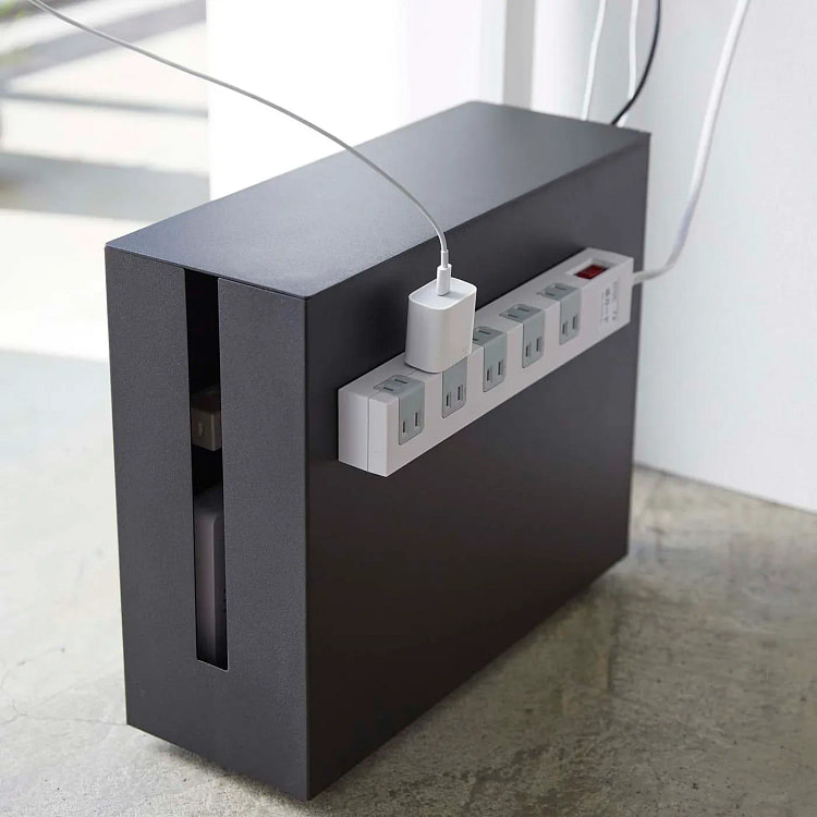 滚动电缆管理盒 - 钢黑色