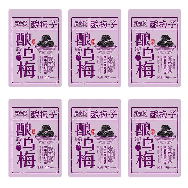 6 bags Hongtai Ji stuffed plum pouch 132 g