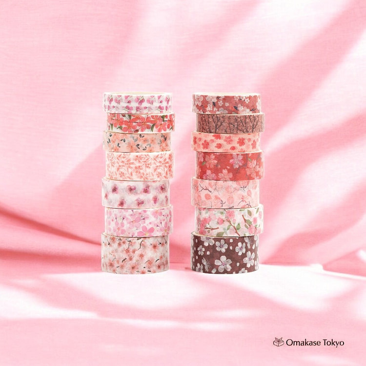Washi Tape Set-Sakura Garden Pattern (14 Rolls) 270 g
