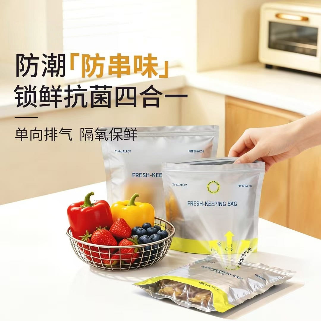 Food-Grade Fresh-Keeping Bags with Air-Release 1 count