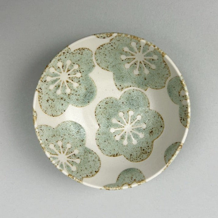 Made-in-Japan Hiwa Aqua Green Blossom Small Round Shallow Bowl, 4.4 1 each