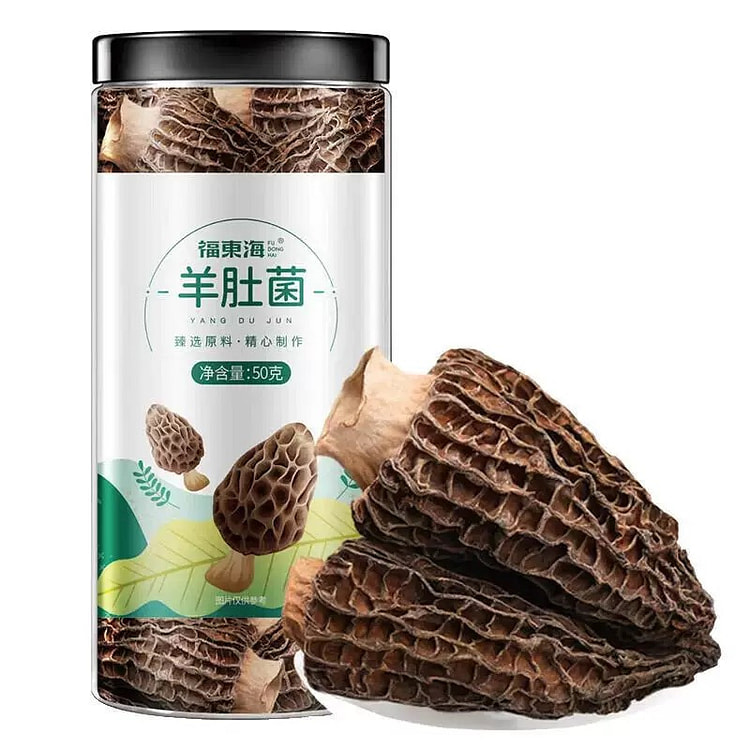 福东海精选云南野生羊肚菌5-7cm长50g/罐