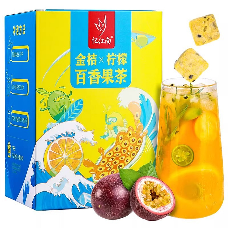 忆江南 百香果金桔柠檬茶 茶独立小包装 水果茶茶包 105 克