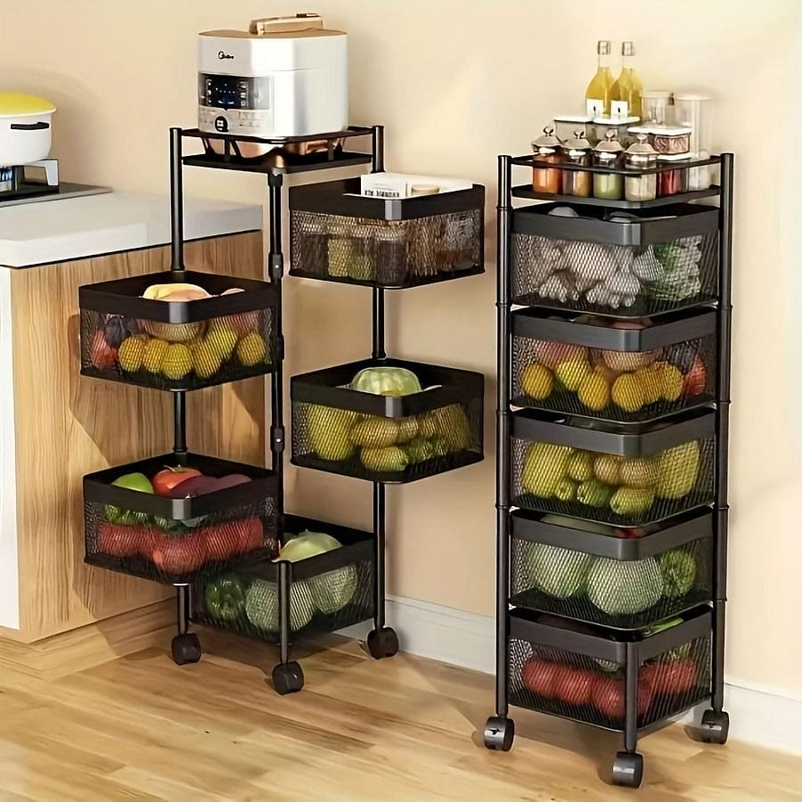 Rotating multi-layer storage rack Black 1 count