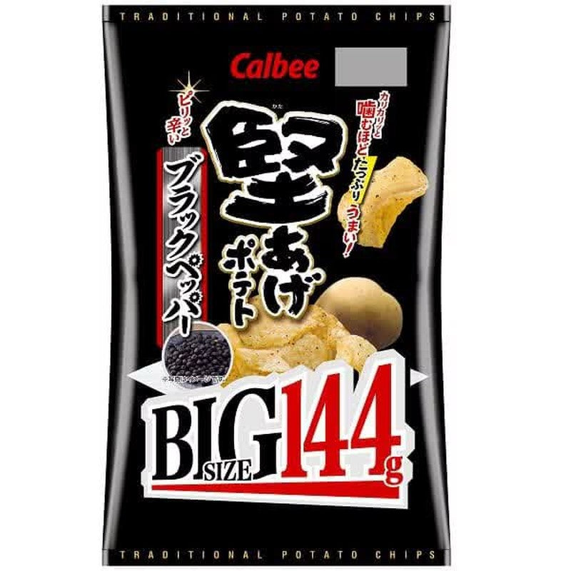 Calbee 黑胡椒味硬質熟成土豆片 144g 1 份