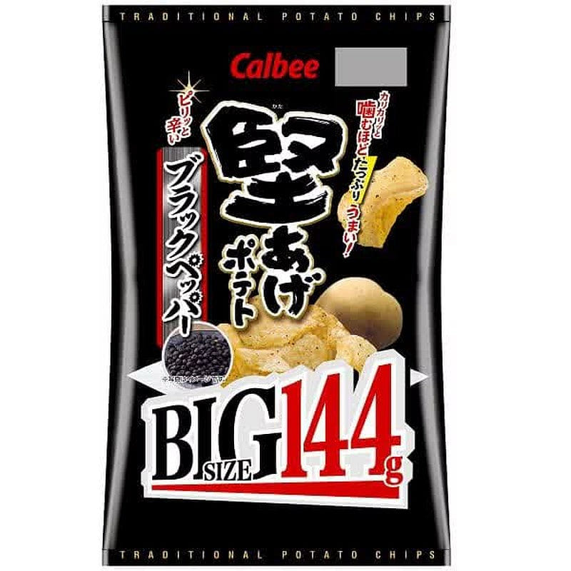 Calbee Hard Age Potato BIG Black Pepper 144g 1 each