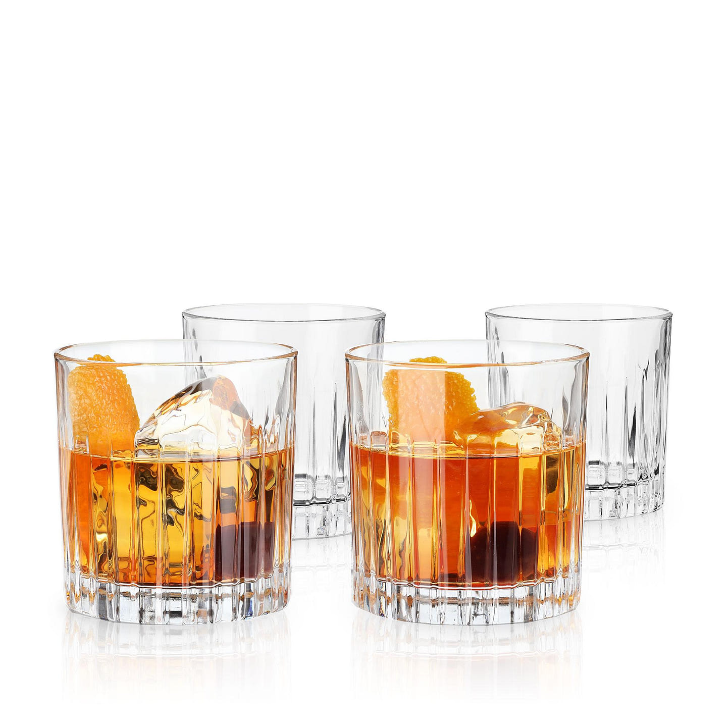 Viski Crystal Double Old Fashioned Glass – European Crafted Rocks Glasses, Bourbon Glass, Whiskey Glass and Liquor Gift Ideas Set of 4 12 oz
