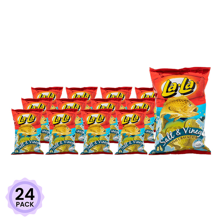 LaLa Fish Cracker, Salt and Vinegar Flavor 100 g*24 pack