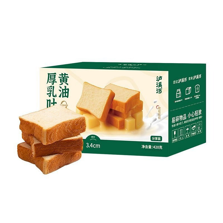 泸溪河黄油厚吐司面包片早餐蛋糕健康零食点心营养糕点 420 克