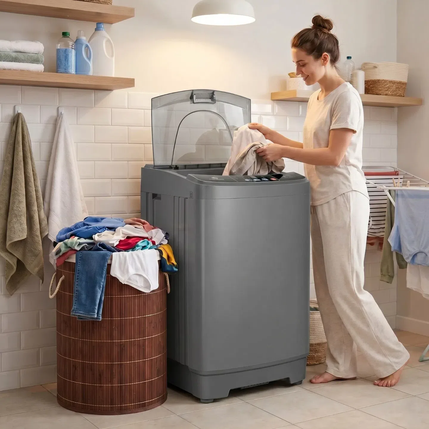 15.6Lbs Full Automatic Washing Machine Portable Wa 1 box