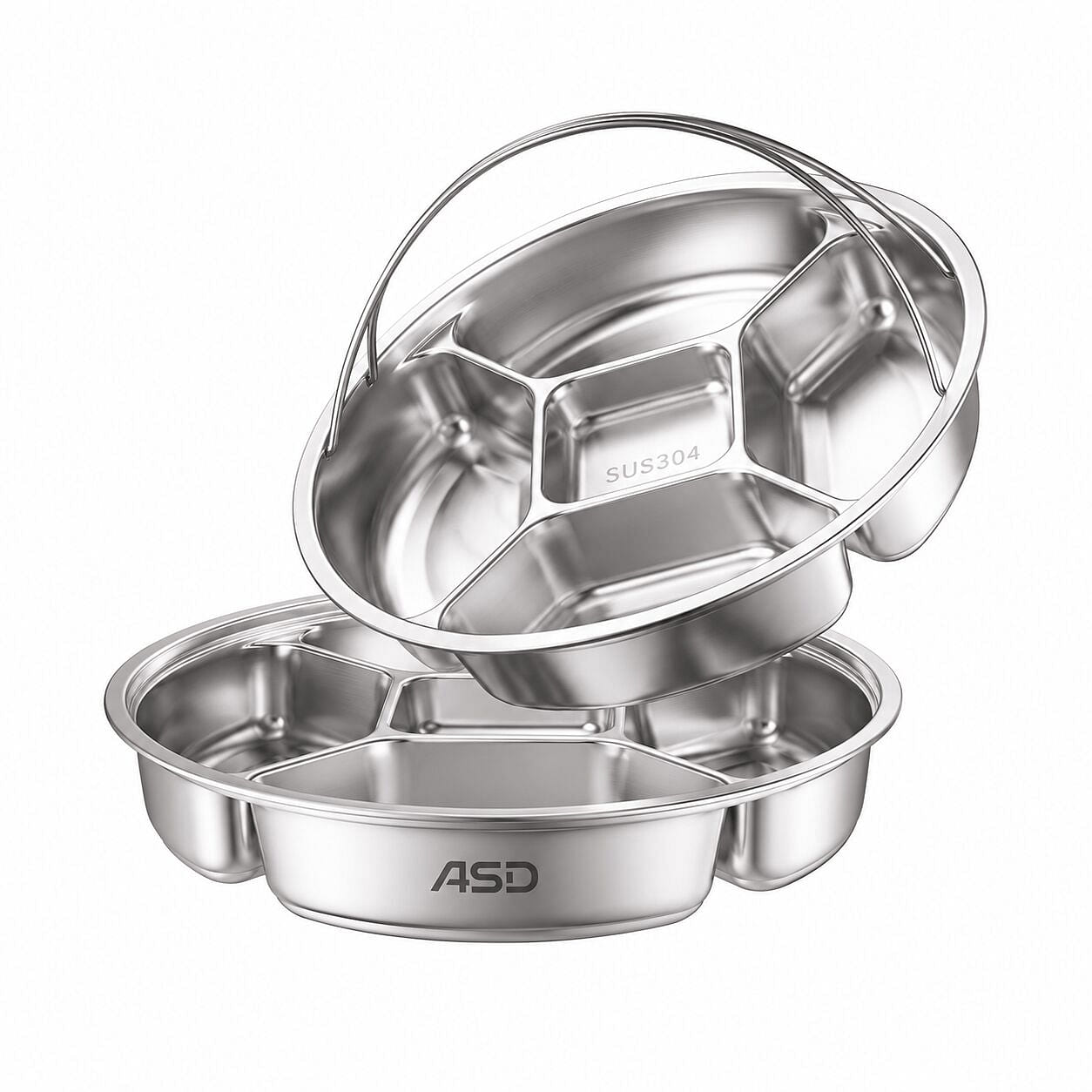 304 Stainless Steel Compartment Steaming Plate 1 count