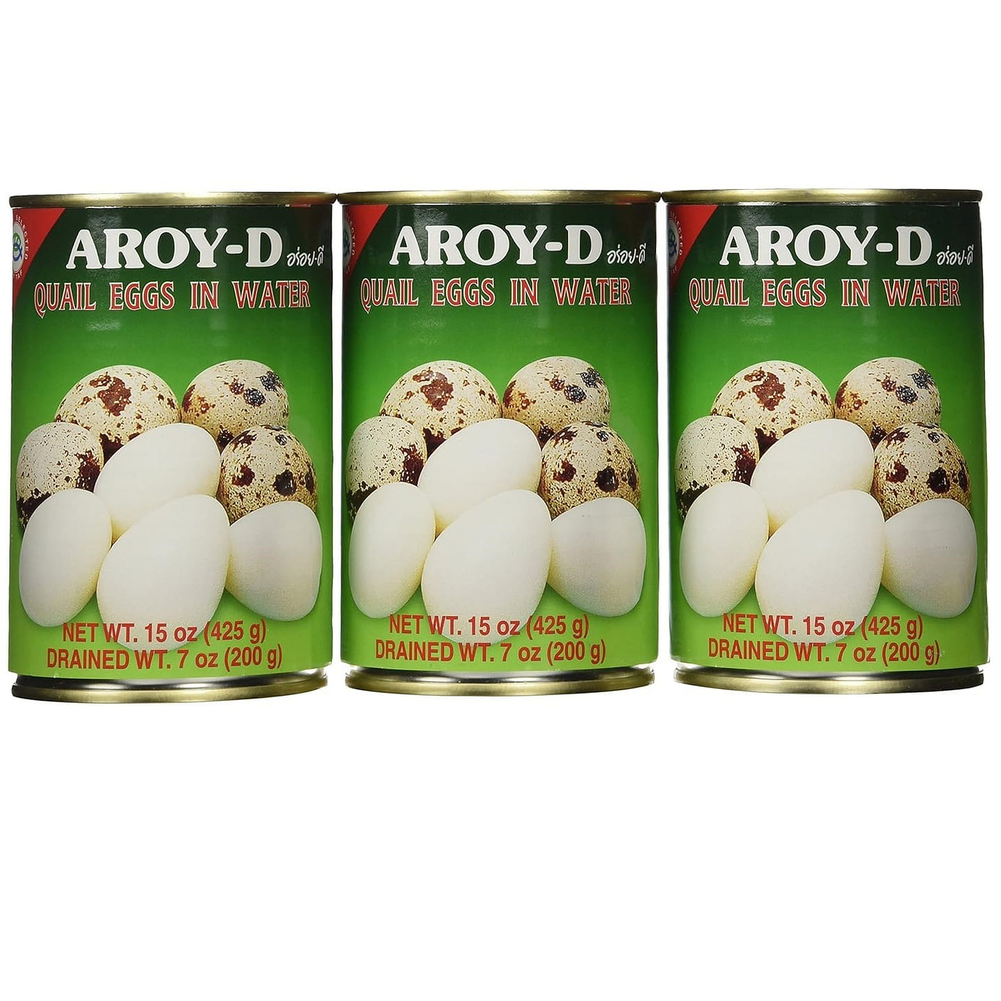 Aroy-D Quail Egg - 15oz (Pack of 3 Cans) 2.8 lb