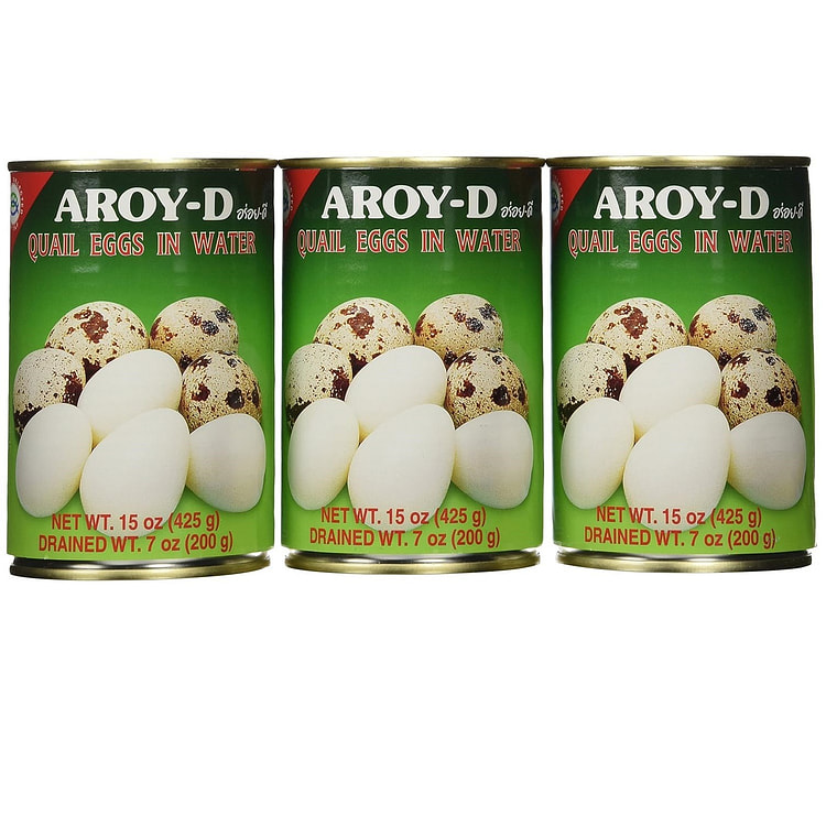 Aroy-D Quail Egg - 15oz (Pack of 3 Cans)