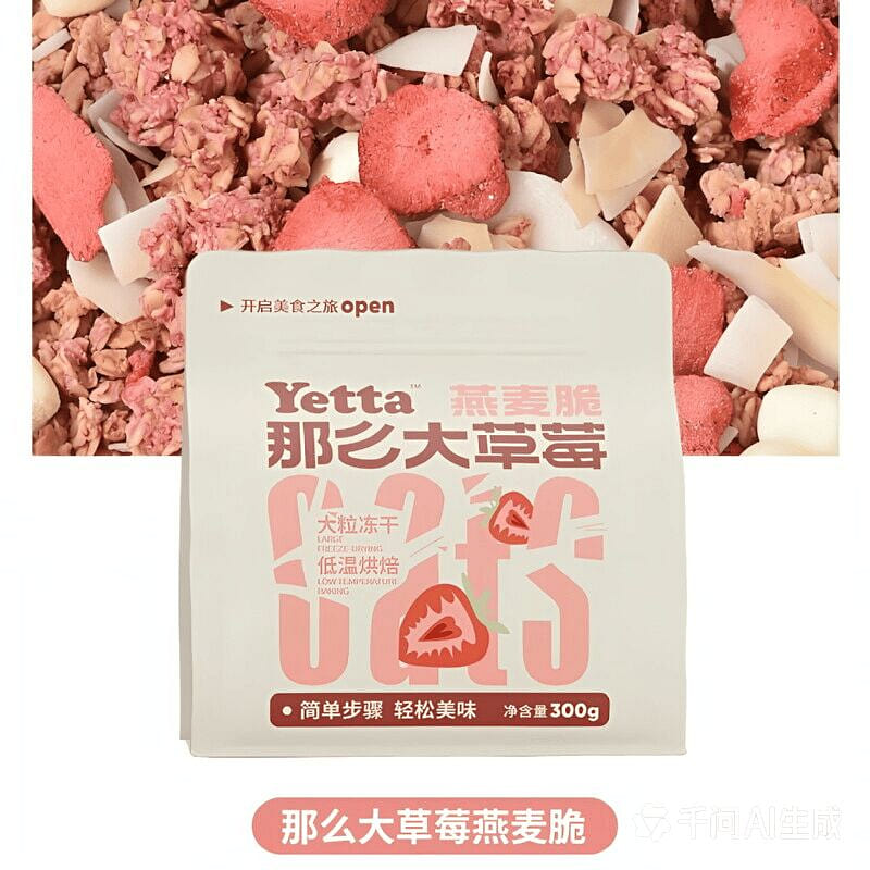 Yetta Oat Crisps 1 bag Strawberry Granola 300 g