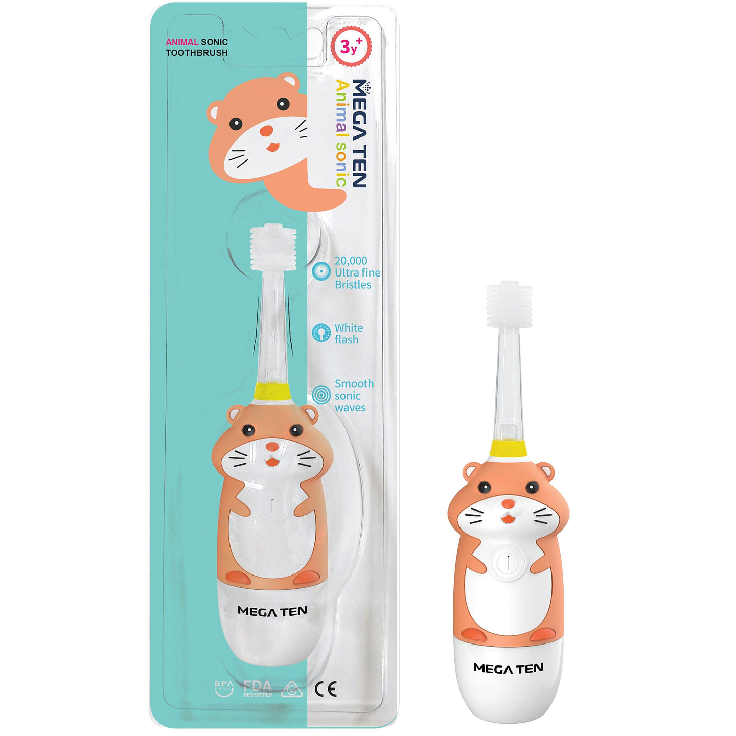 MEGA TEN 360 Sonic Toothbrush - Hamster 1 each