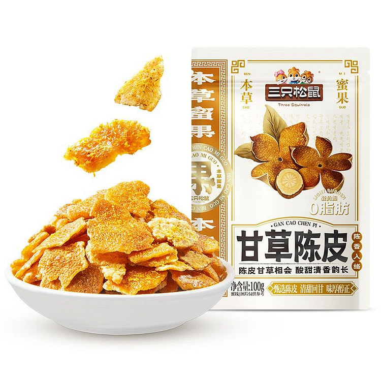Three Squirrels Licorice Dried Tangerine Peel 100 g
