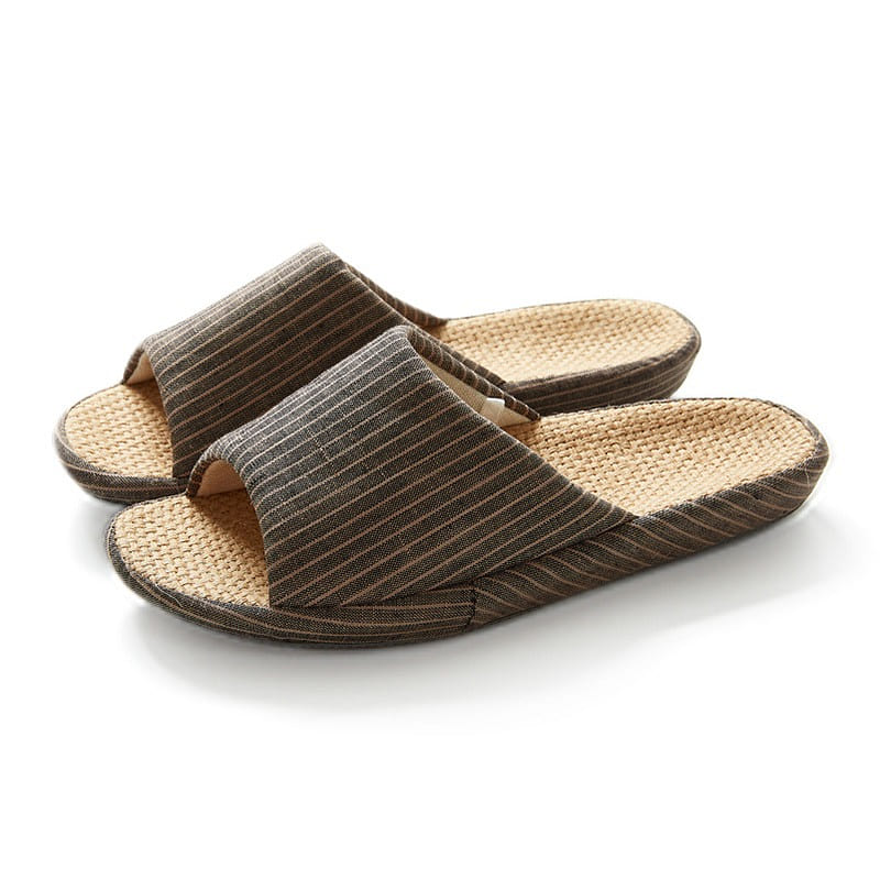[Black gray 43-44] Japanese thick sole linen slipp 1 each