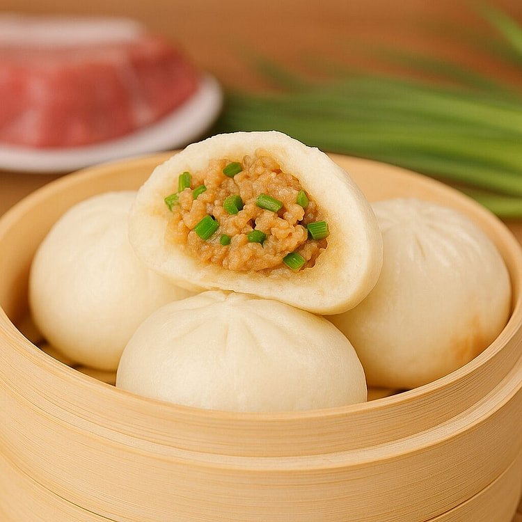 Pork Buns with Scallions 6pc