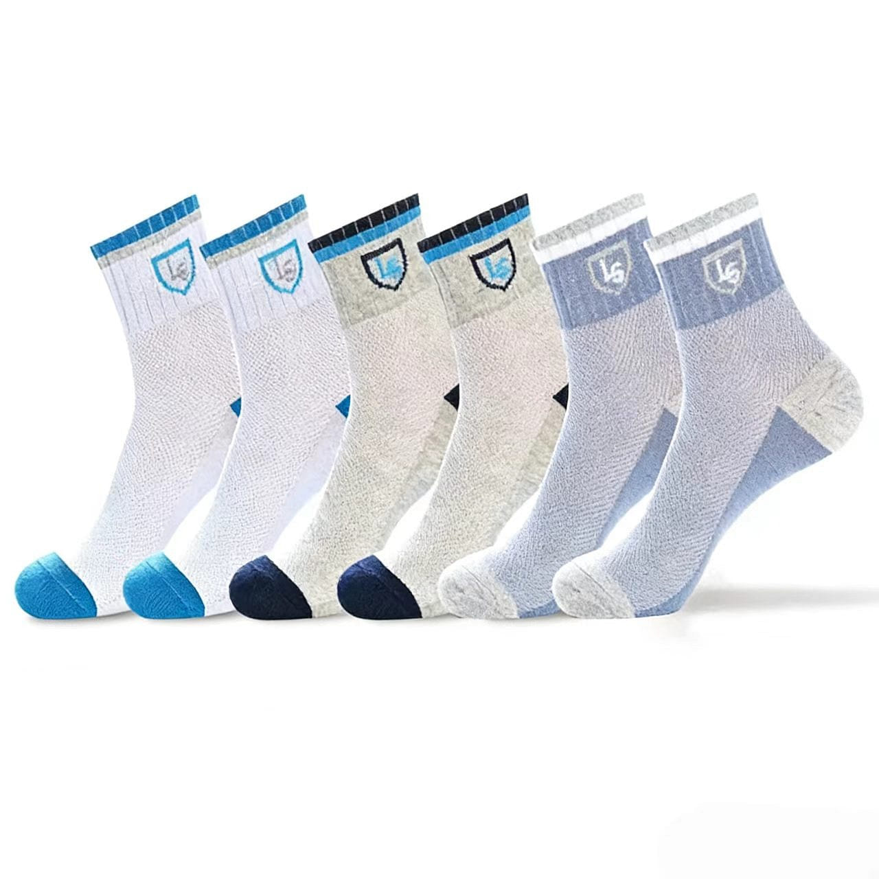 Langsha men’s cotton deodorant socks 6 pairs in su 1 box