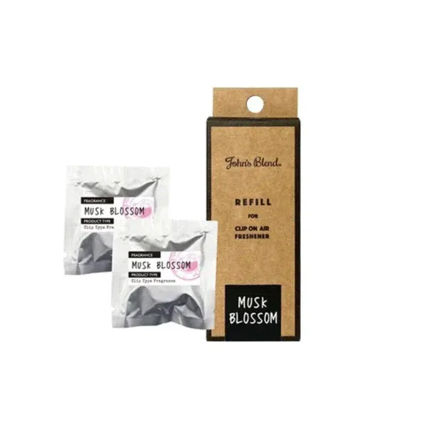 JOHN'S BLEND Refills for Clip Air Freshner for Car- Musk Blossom (2 refillls) 1 each