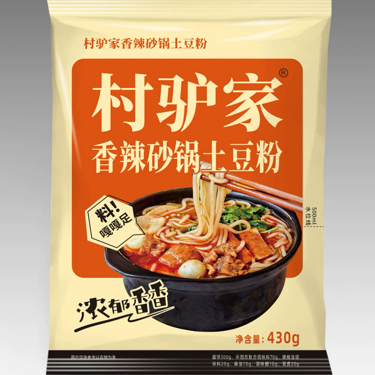 村驴家香辣砂锅土豆粉430g*1袋 430 克