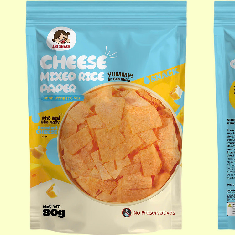 Abi Cheese Rice Paper Snack Crunchy & Bold