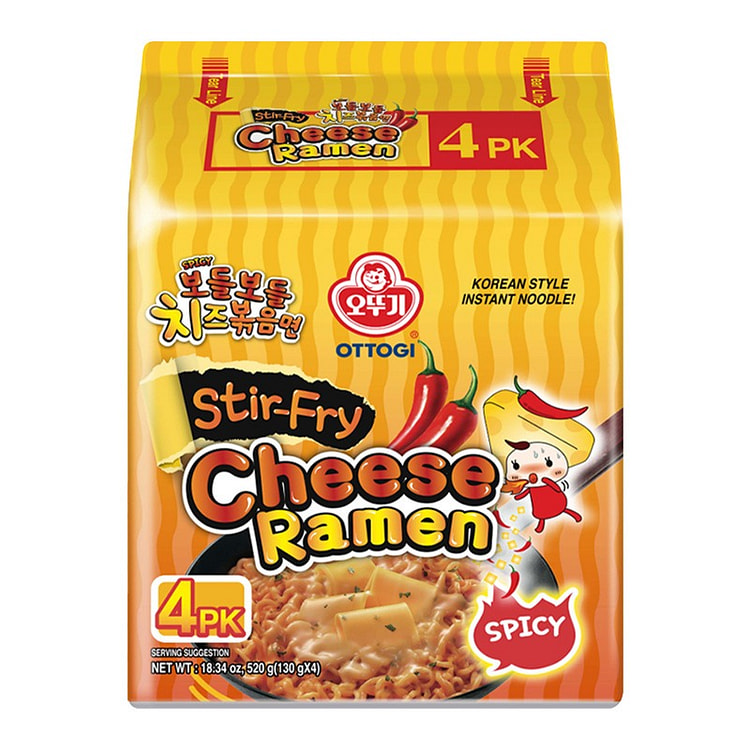 Ottogi Cheese Ramen 111g*4 pack spicy cheese dry noodles
