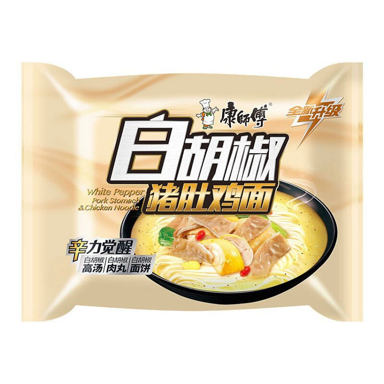 康师傅方便面经典白胡椒猪肚鸡面104g*5袋