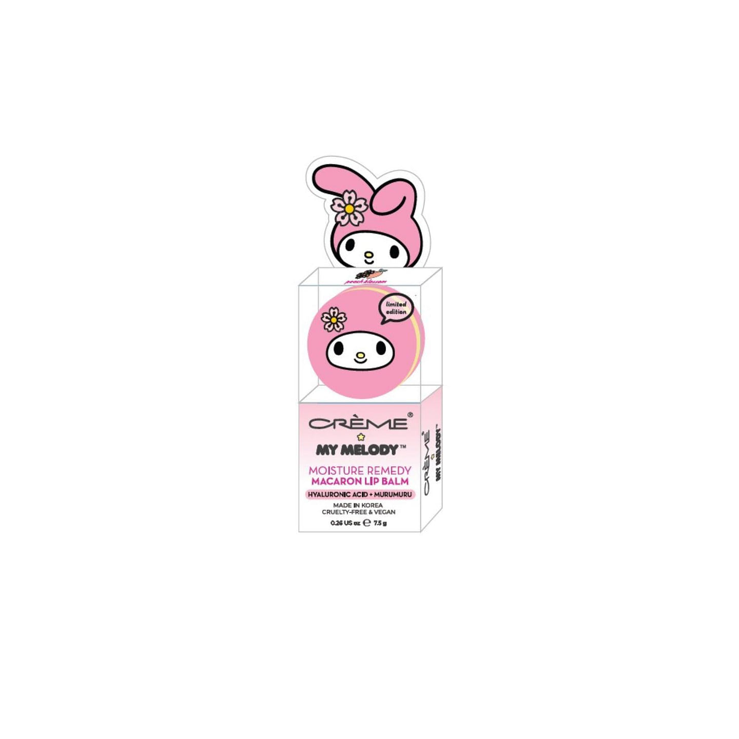 THE CREME SHOP Macaron Lip Balm – My Melody Peach Blossom 1 each