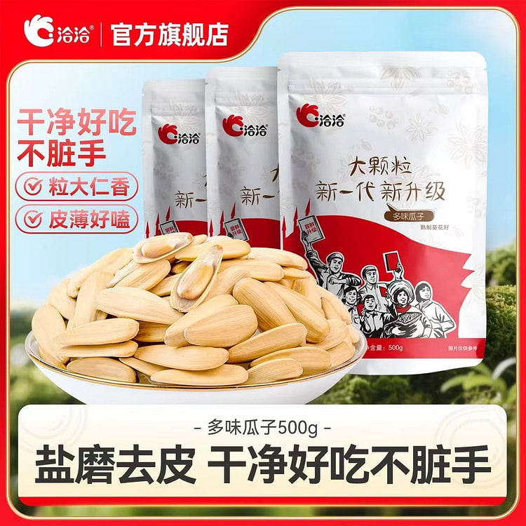 洽洽 多味瓜子盐磨去皮葵花籽坚果炒货休闲零食年货 500 克