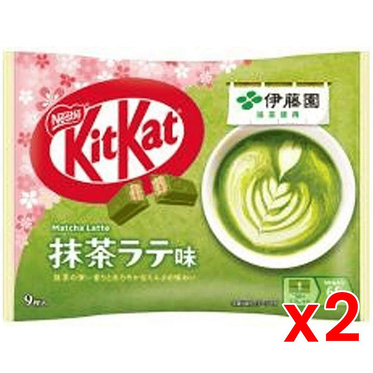 雀巢 KitKat 巧克力威化抹茶拿铁味9枚x2 1 包