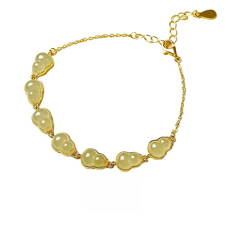 Hotan Jade Bracelet Gourd Bracelet 15cm 1 box