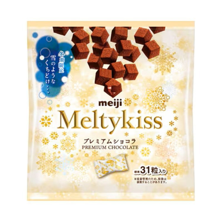 【日本直邮】明治 Meltykiss 高级巧克力袋装 124克 冬季限定