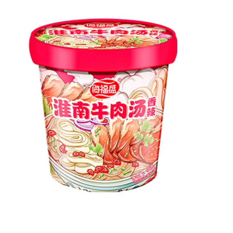 海福盛 淮南牛肉汤粉丝宿舍夜宵速食食品 香辣 98g*1桶装