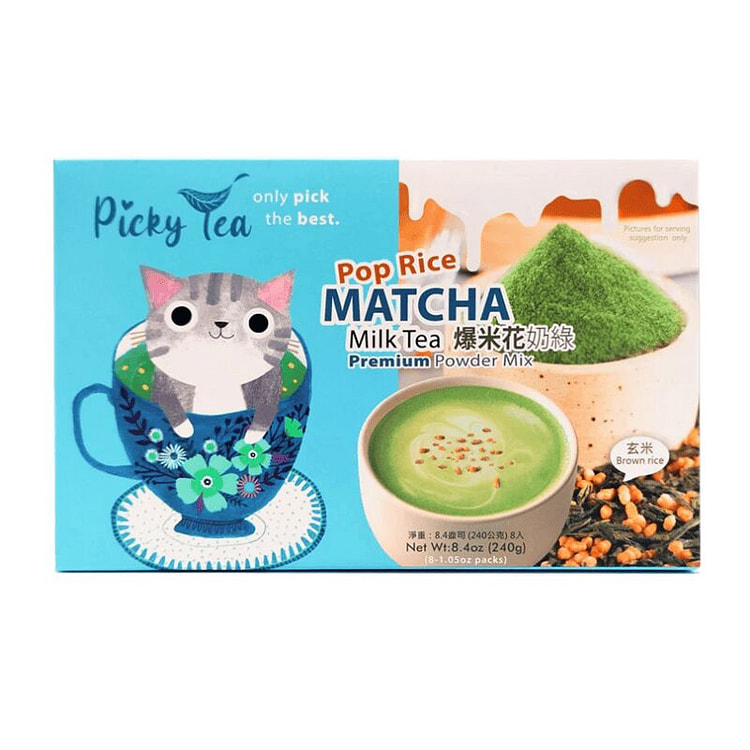 Picky Tea Brown Rice Matcha Milk Tea Powder Mix 240 g