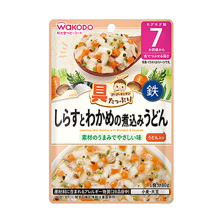 Wakodo Baby Food Whitebait & Wakame Udon 7mo+