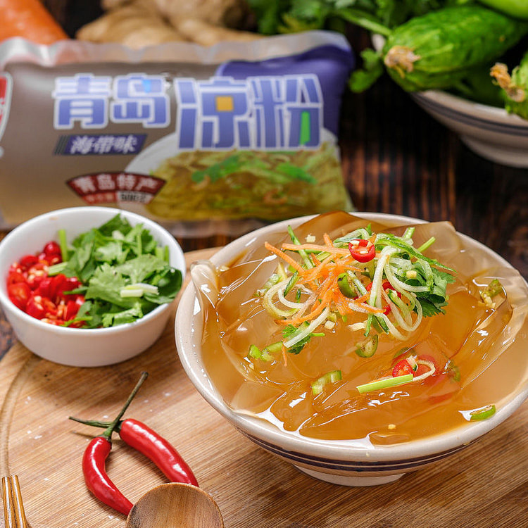 青岛杨师傅老凉粉海带味开袋即食速食0卡0脂代餐 500g*1袋装