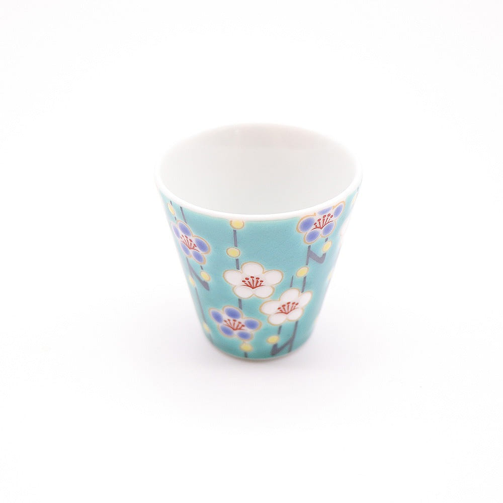Kutani Ware Handmade Cup (Plum, 2.16"x 2.08") Made in Japan 1 each
