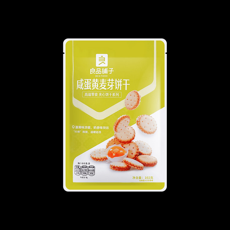 【中国直邮】良品铺子 咸蛋黄麦牙饼干 102g