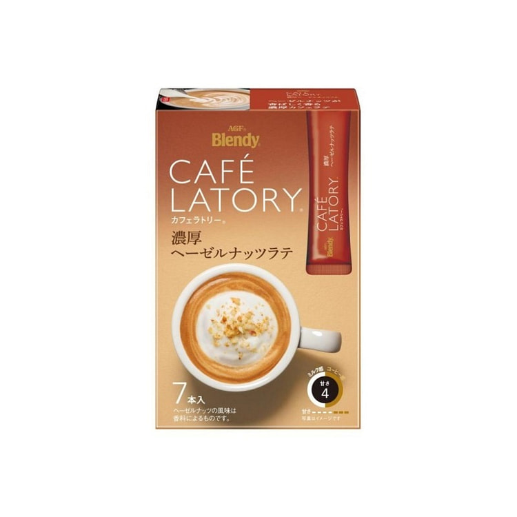 AGF CAFE LATORY棒状浓郁榛子拿铁咖啡 7枚入