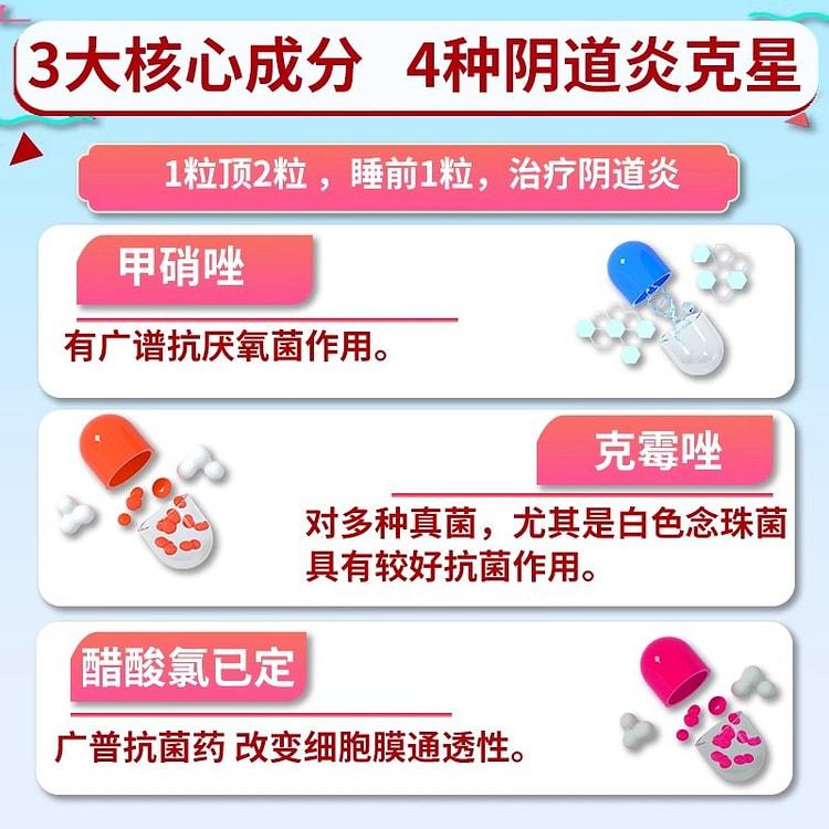 双唑泰栓 消炎阴道凝胶 瘙痒外阴道炎 妇科（7枚/盒*2）
