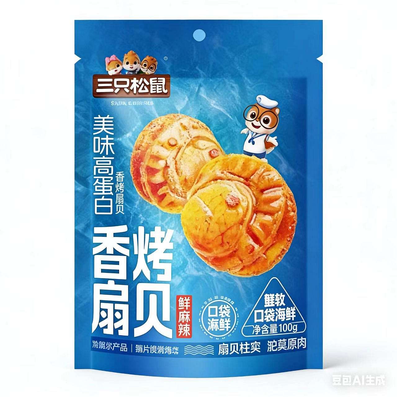 Three Squirrels Spicy Scallops 100g 1 pack