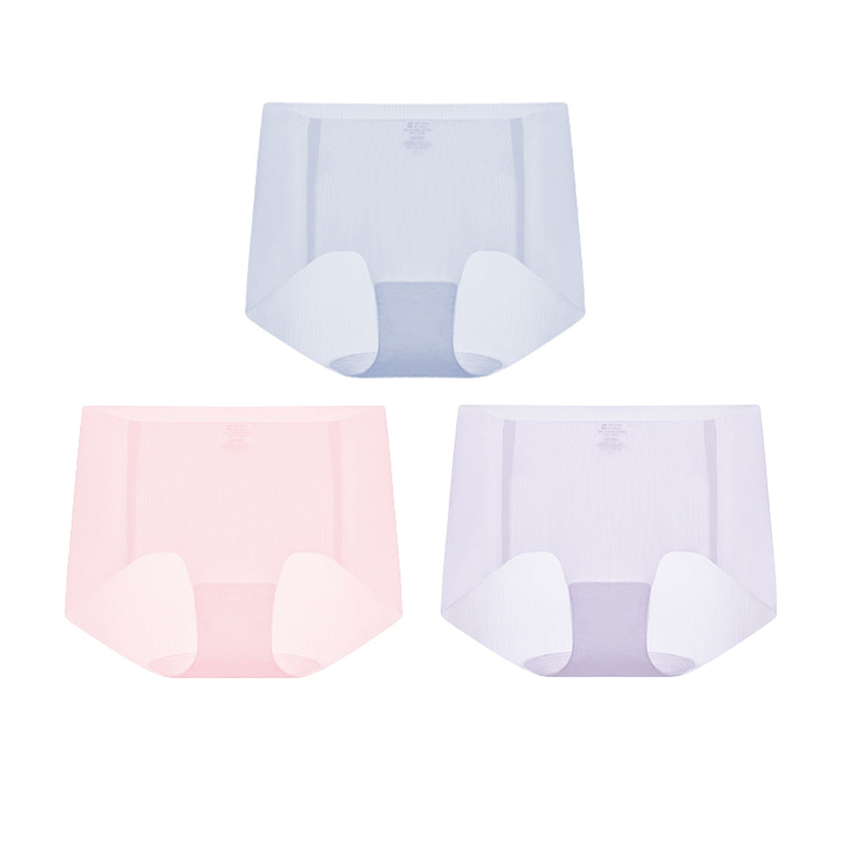 Ubras One Size Cool Type Mid-Waist Women Panties 3 Pack(blue,Pink,Purple) 10 g