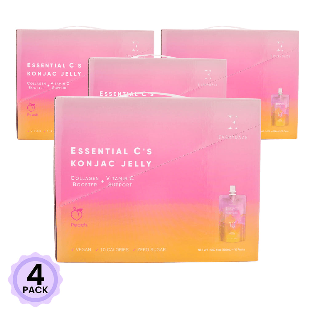 EVERYDAZE Essential C’s Collagen & Vitamin C Konjac Jelly Peach Flavor 10pk 5.07 fl.oz*10 each*4 pack