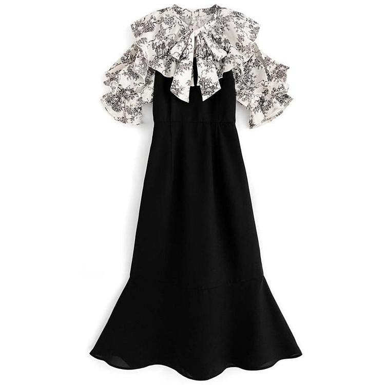 GRL Bow Ruffle Skirt Black M